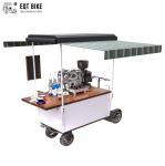 Street Vending Coffee Bike Cart 350W Metal Tricycle Coffee Cart