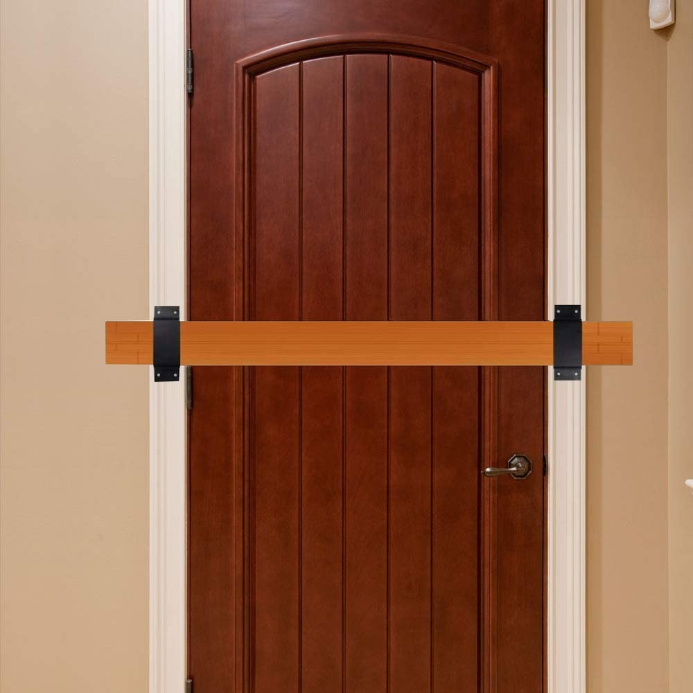 Door Reinforcement Brackets Heavy Duty Door Barricade 4mm/6mm Thickness Hardware Included