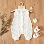 Cotton Newborn Infant Baby Clothes Boy Girl Knitted White Unisex Baby Summer
