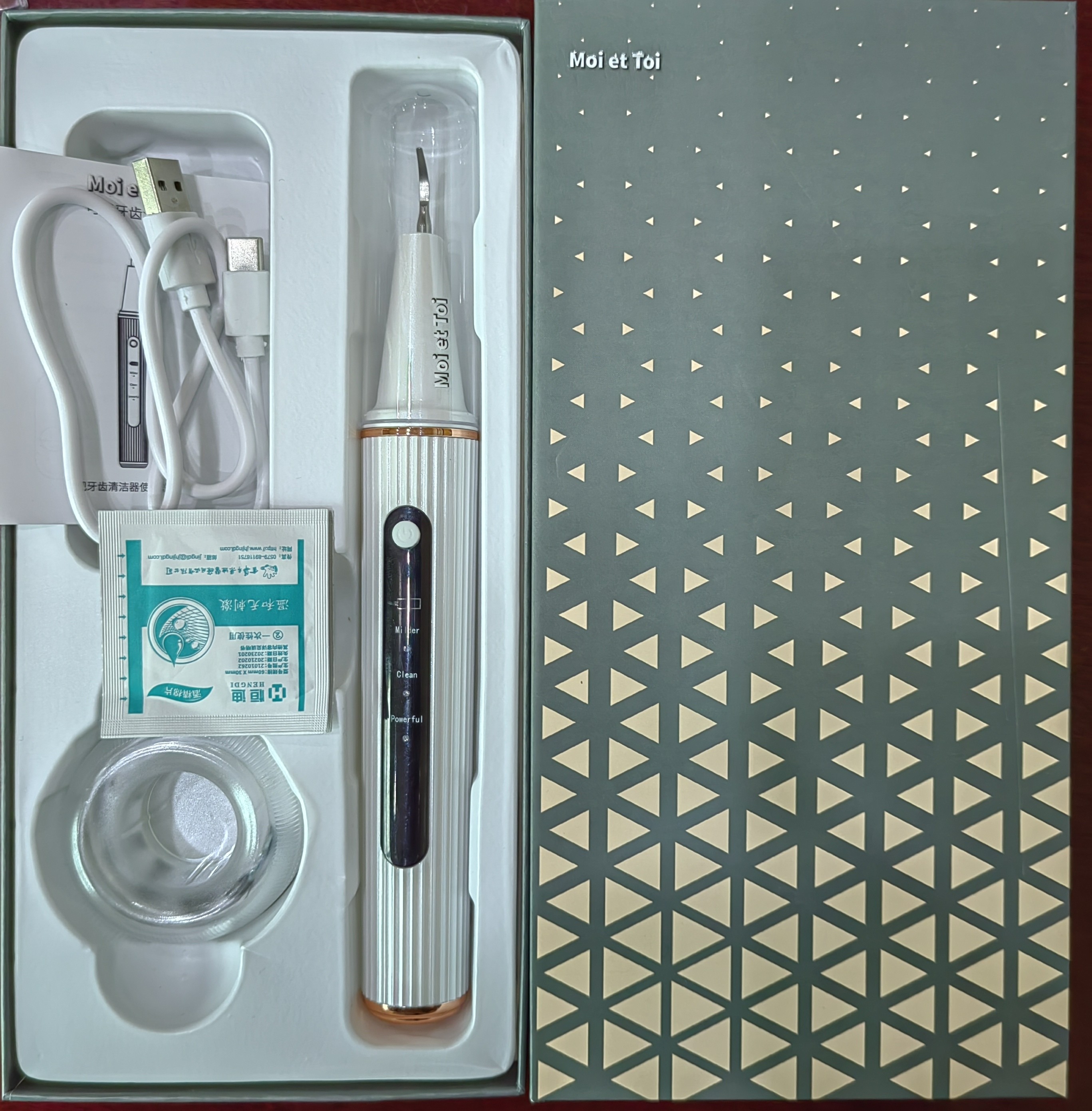 2.1W 1A Ultrasonic Tooth Cleaner Dental Calculus Remover OEM ODM