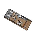 Galvanized Steel Bending 180g Prefabricated Wooden House for Modern Family