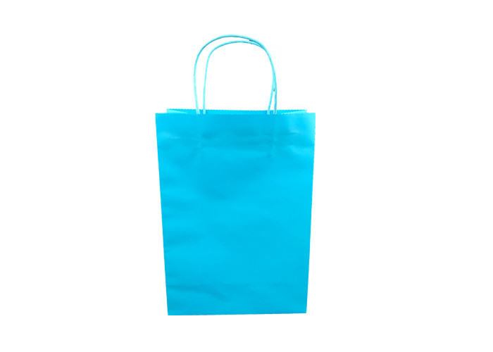 Blue Eco Paper Packaging / Handmade Paper Gift Bags Foil Stamping