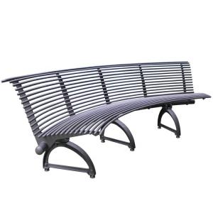 Quality OEM ODM Outdoor Metal Benches With Cast Iron Legs Round Steel Pipe Seat Pan wholesale