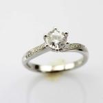 925 Silver Women Ring 6mm Round CZ Diamonds Engagement Ring(R284)
