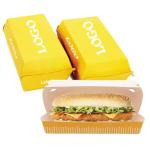 Sandwich packaging, long clam shell burger box, food grade corrugated paper