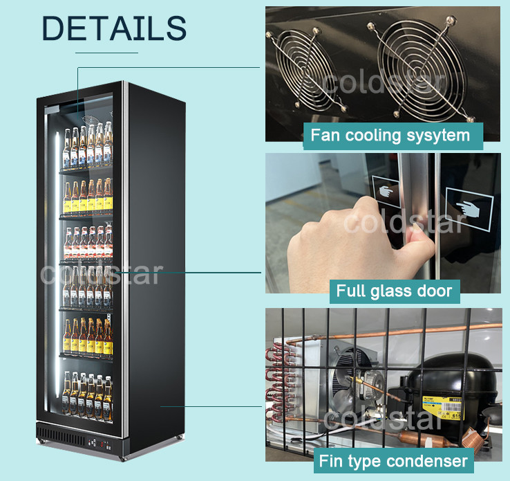 Bar Bottle Drink Beer Display Cooler With Triple Glass Door Commercial Refrigerator With Ce, CB