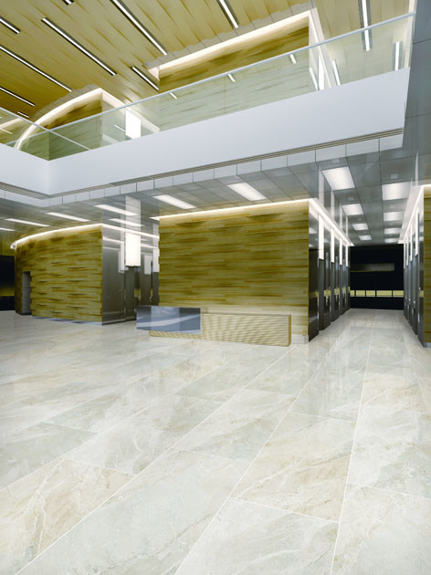 Braccia Beige Marble Look Porcelain Tile Smooth Texture Three Dimensional