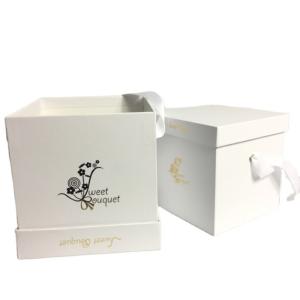 Quality 800gram Embossing Rigid Flower Packaging Box Square 4C Color wholesale