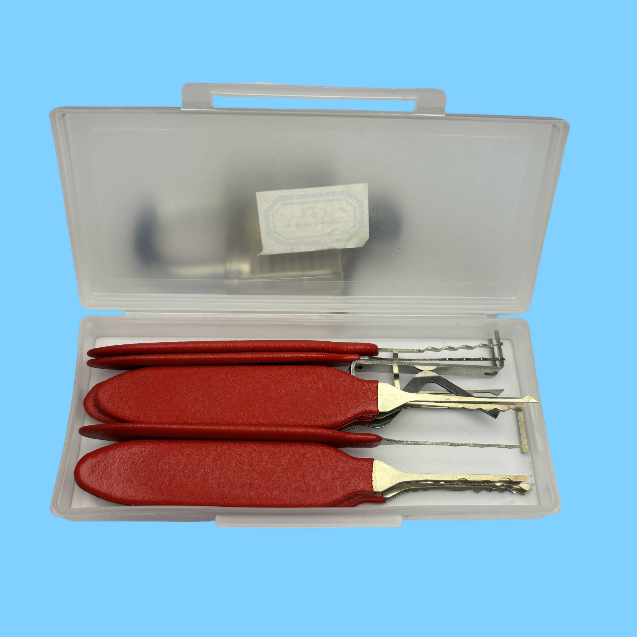 Stainless Steel Locksmithing Tools Red Door Picking Tools 8pcs