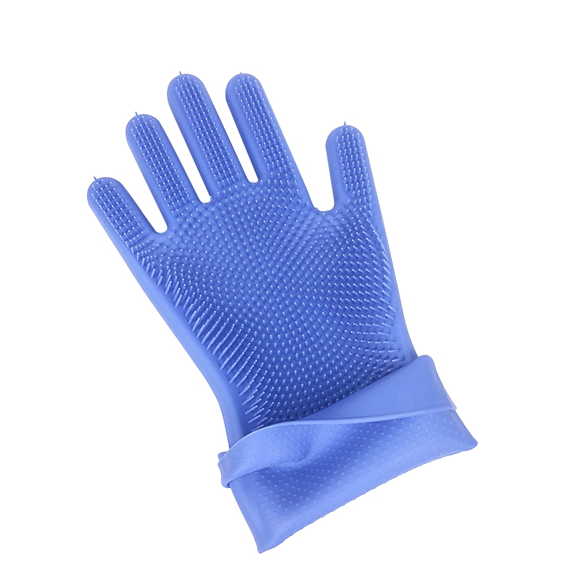 Magic Reusable Heat Resistant Silicone Gloves with Wash Scrubber for Cleaning Household Dish Washing Washing the Car