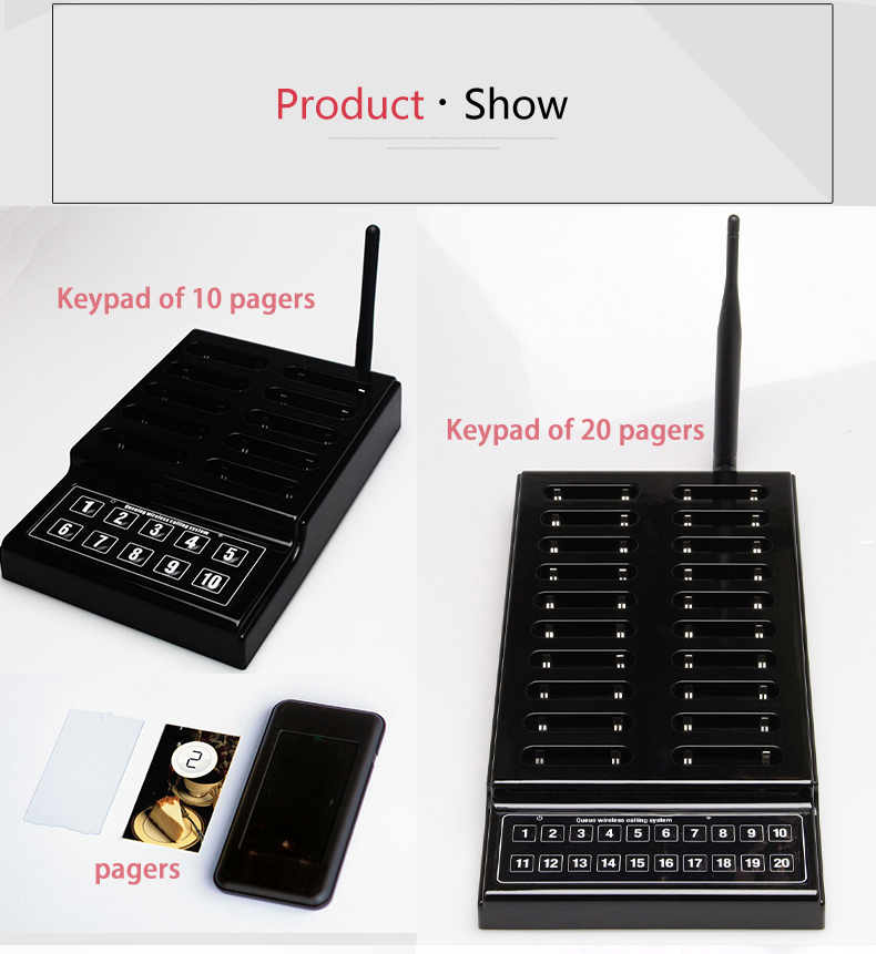 Best price long range frequency 433Mhz wireless queue management system for restaurant and cafe