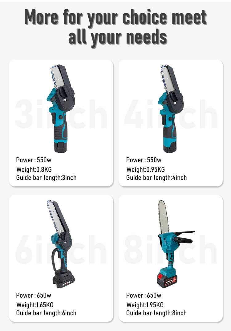Electric 4 Inch One-Hand Woodworking Lithium Battery Pruning Chainsaw Cordless Power Tool
