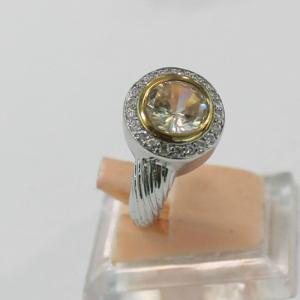 Quality (R-07)Designer Silver Plated Jewelry White Topaz Cubic Zircon Ring wholesale