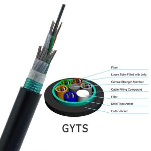 Quality Black MDPE Jacket GYTS 96 Core Fiber Optic Cable Outdoor Duct Optical Fiber Cable wholesale
