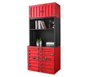 Quality Rusty Iron Frame High Industrial Loft Bar Shipping Container Style Bookcase With Storage wholesale
