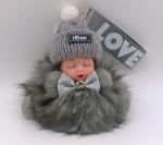 Cute Baby Lint doll Key Chain 10cm 15cm Size for Clothes Bag
