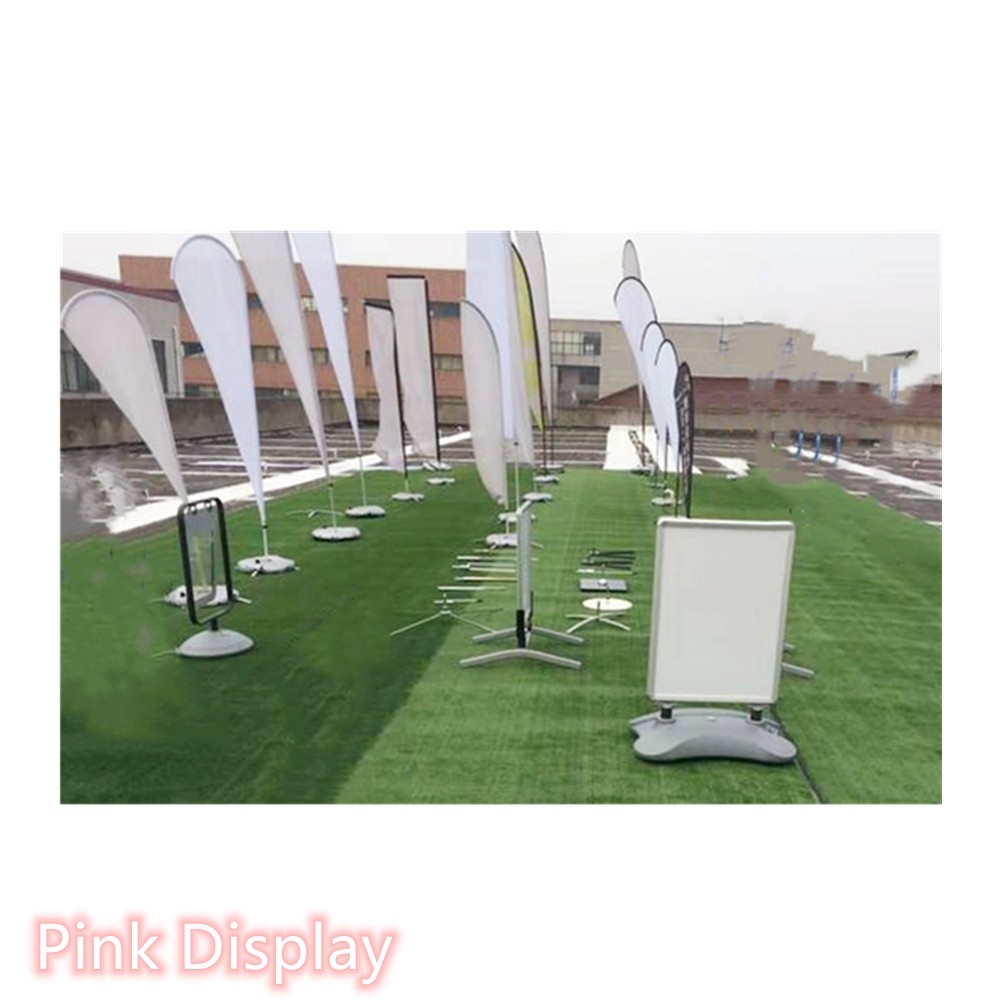 Space Saving Steel Coated Flag Cross Base With Spindle