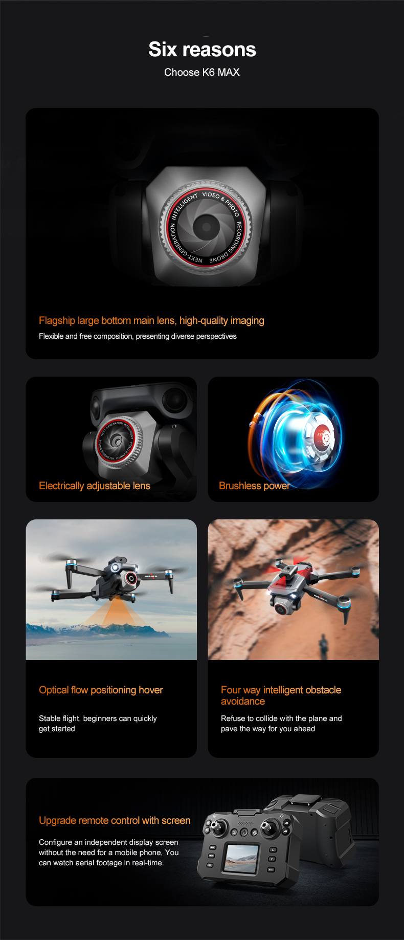 K12 Drones Design Foldable Helicopter with Screen Remote Wifi FPV Obstacle Avoidance and Other Image Transmission Distance
