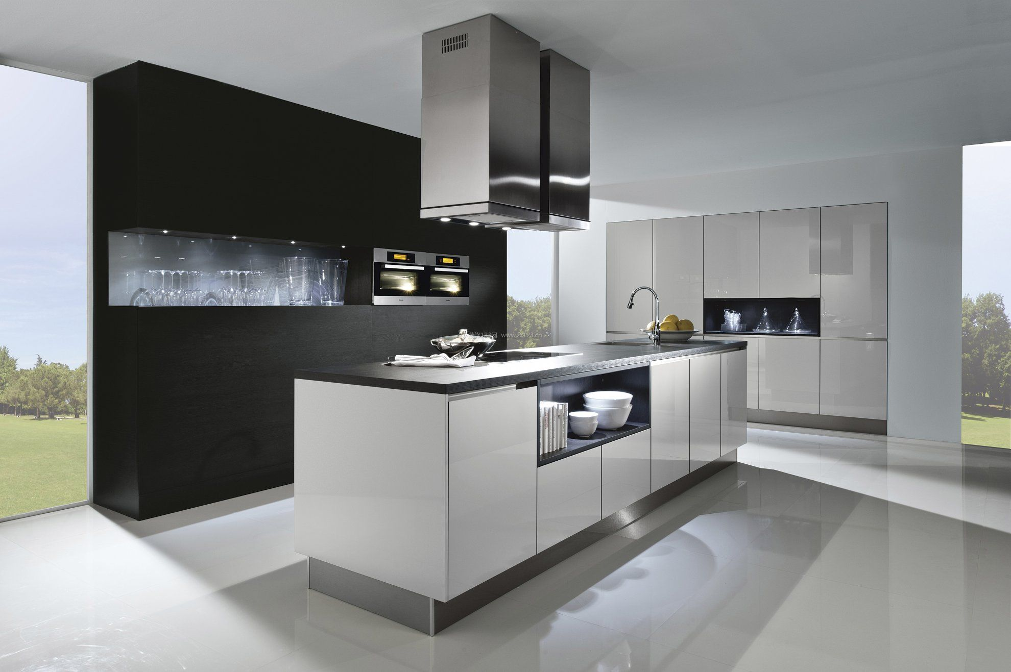 Designer Solid Wood Melamine LED Sensor Light Cabinet Prefab Modular Kitchen Cabinets