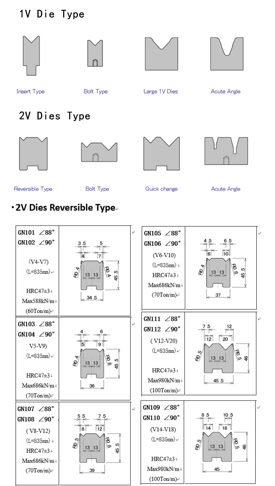 HRC47 42CrMo4 Precision V Blocks For Press Brake Bending Machine 835mm