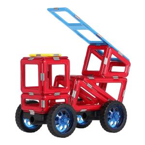 Quality Preschool STEM Magnetic Tiles Fire Rescue Truck Magnetic Blocks Toys Educational wholesale