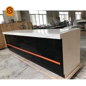 Quality Repairable Black Salon Reception Desk With Bacteria Resistance wholesale