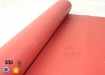 Red Silicone Coated Silica Fabric 800℃ 0.7mm Fiberglass Insulation Materials