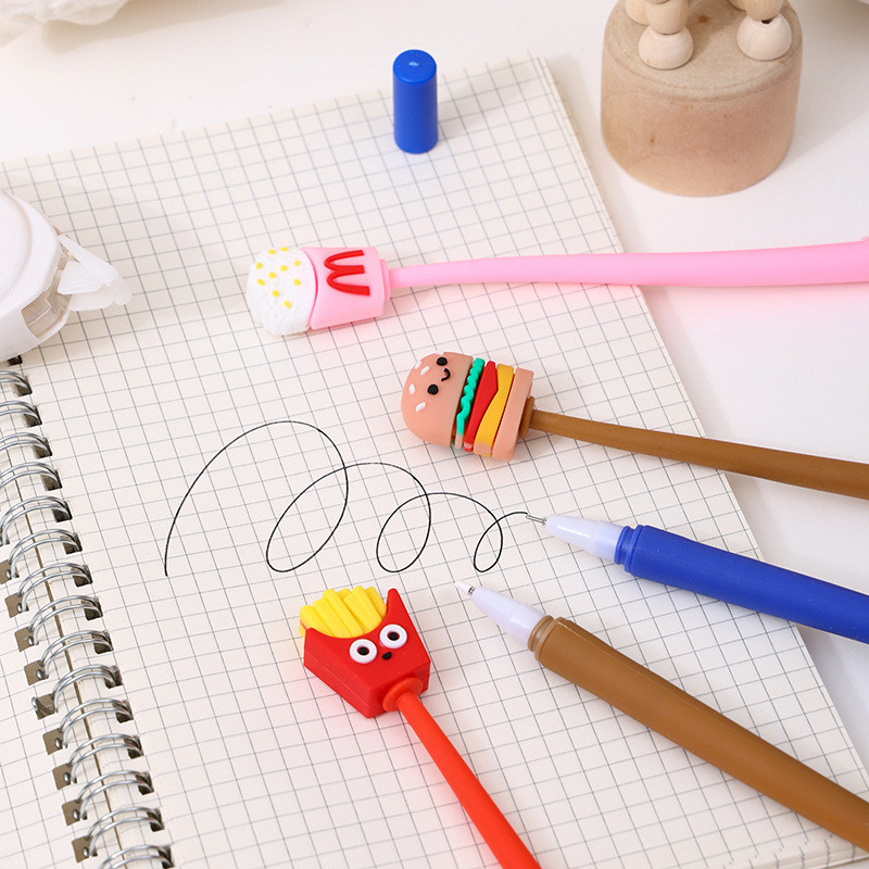 Cute Kawaii Pen Accessories For Girl Animal Fruit Shaped Stress Relief Supplies Gel Ink Pens With Replacement Refills For Kids Students School Office