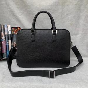 Quality Authentic Exotic Ostrich Skin Businessmen Briefcase Large Shoulder Bag Genuine Leather Male Top-handle Working Handbag wholesale