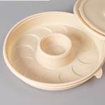 Dumpling Disposable Biodegradable Food Trays 12 Compartment Food Grade
