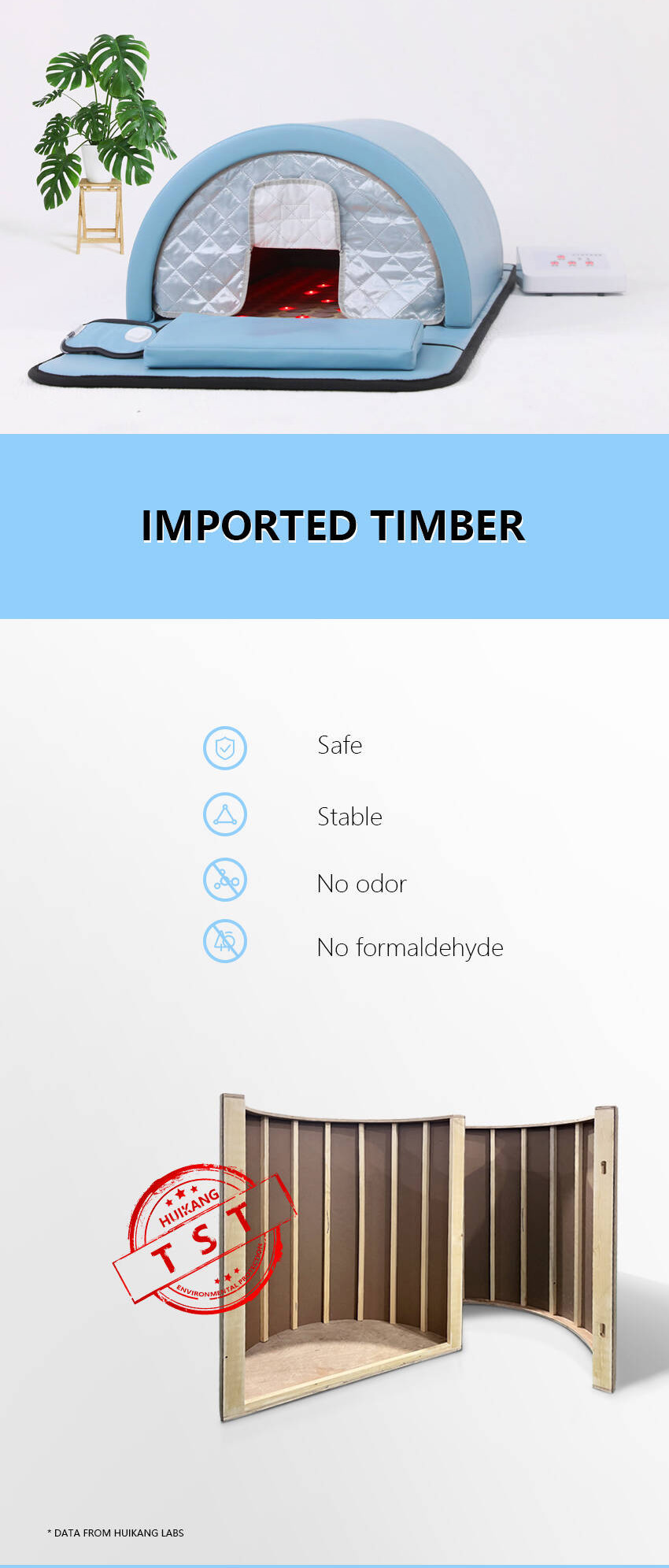 660nm Far Infrared Sauna Dome PU Leather Bule Portable Infrared Sauna Dome