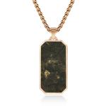 Gold Jewelry Forged Carbon Fiber Pendant Mens Link Chain Necklace For Anniversar