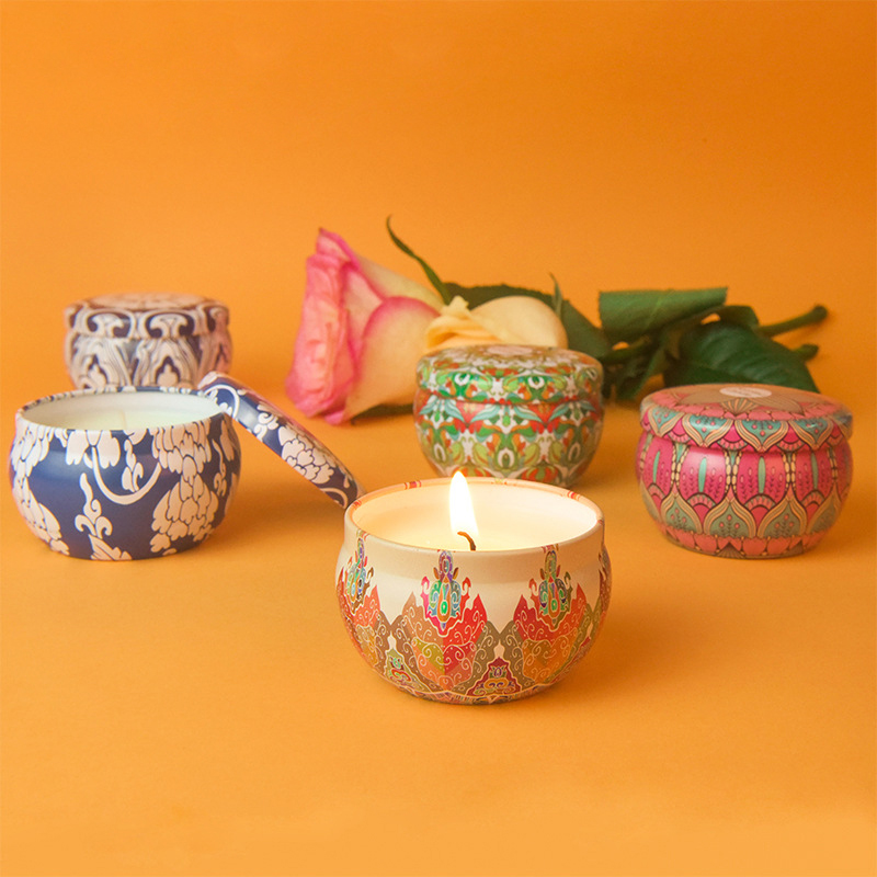 60mm Vegan Soy Candles , Handmade Long Lasting Smelling Candles Persimmon