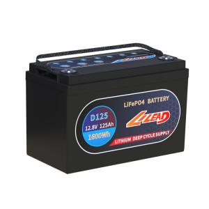 Quality 12.8V 125Ah Lifepo4 Deep Cycle Battery 1600Wh Solar Panel Lithium Battery wholesale