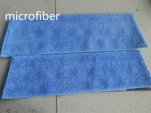 Quality Microfiber Blue 13*41/47cm Weft 480gsm Twisted Trapezoid Absorbent Wet Mop Pads wholesale