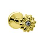 316l Surgical Steel Lip Labret Ring Jewelry Clear Crystals Blinged Flower Shaped