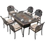 Aluminum 6 Seater Garden Furniture Black 18in 6 Person Patio Table
