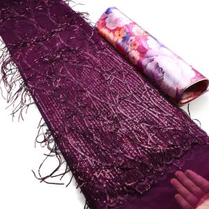 Quality African Velvet Lace Fabric French Lace with Sequin Embroidery Fabric for Party Dress wholesale