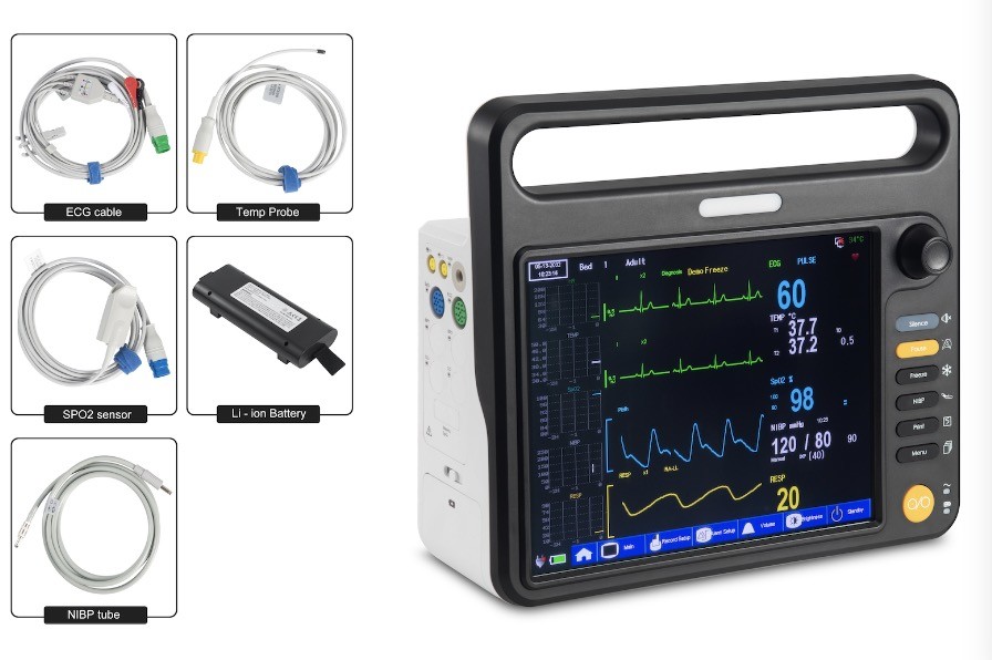 12.1 Inch Cardiac Patient Monitor MultiParameter With EtCO2 Sensor