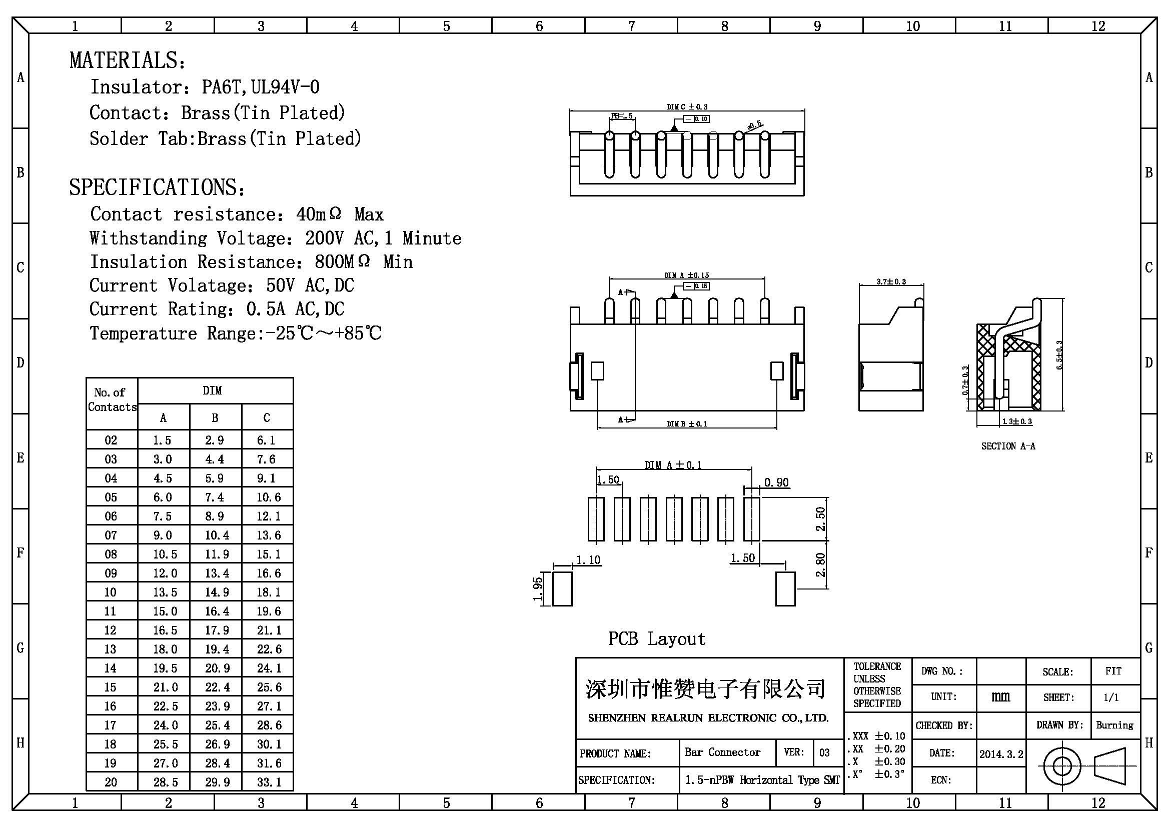 Single Row Wafer Connector 2 Pin Terminal Housing Connector White Colour