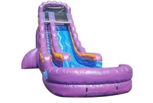 Quality Home Big Party Kids Inflatable Water Slide Blue Purple Outdoor Playground Slide wholesale