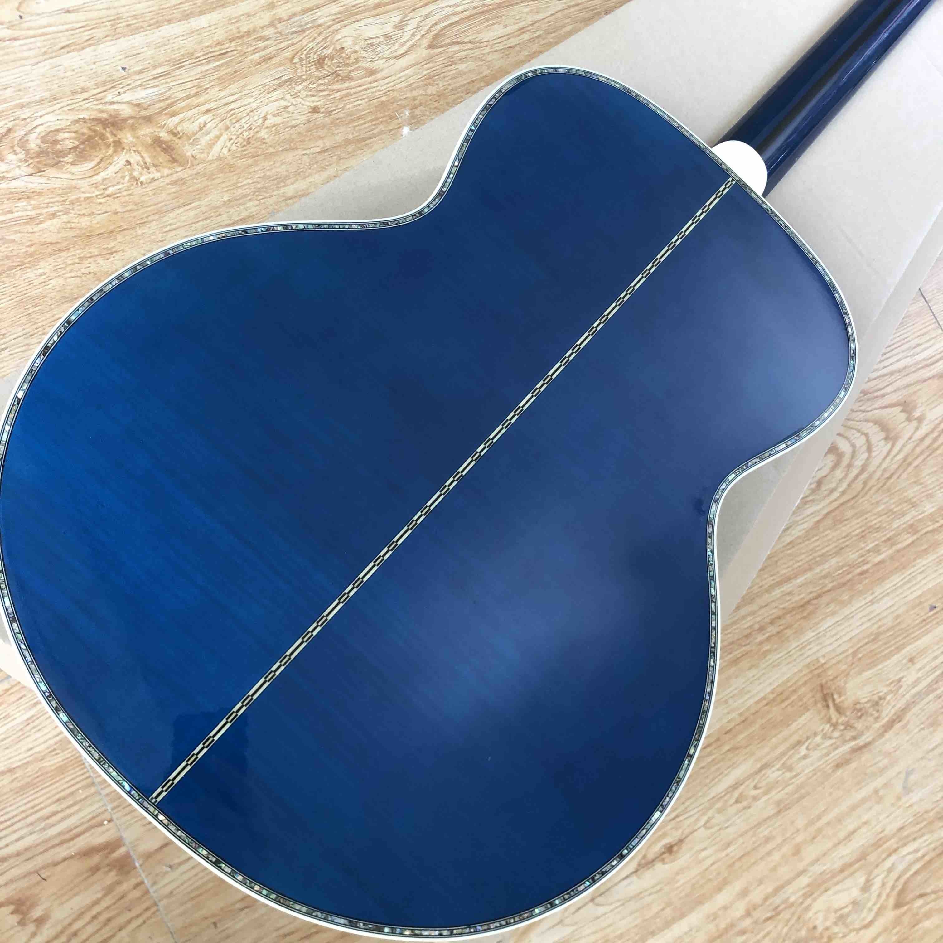 Solid sprue top flamed maple back side all full abalone binding ebony fingerboard acoustic electric guitar