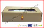 Khaki Window Strong Paper Board Packaging Gift Boxes Elegant Design
