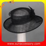 New design elegant sinamay Church hats for girls ,trendy Sinamay wide brim