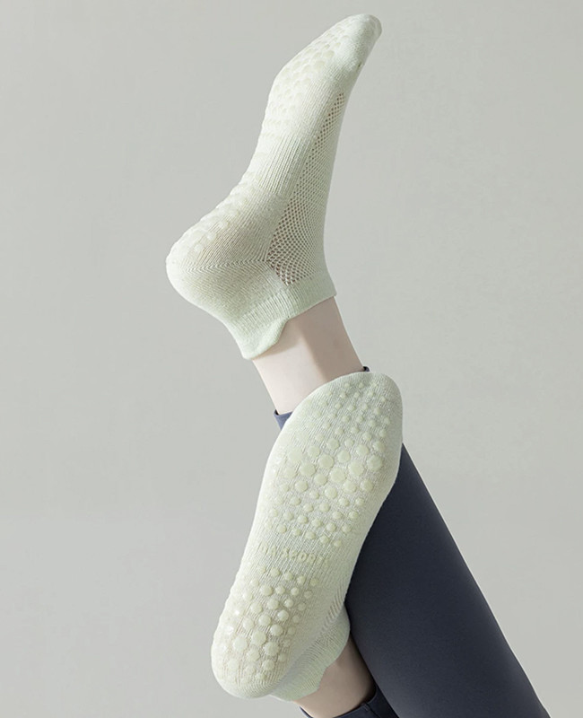 Customizable Breathable Cotton Yoga Socks Anti Slip Pilates Grip Socks
