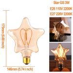 Star 3W Flexible LED Bulb 135*170mm Edison Bulb Pendant Light 2200K 220V