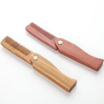 Anti Static Sandalwood Foldable Beard Comb Folding Mustache Comb