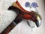 Wooden bird shape hook handle umbrella handle