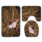 Pets Universal Toilet Lid Cover Bathroom Mat 3 Piece Set Non Slip