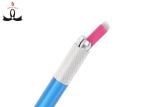 Stainless Steel Light Blue Manual Tattoo Pen Permanent Makeup Hairstroke Hand